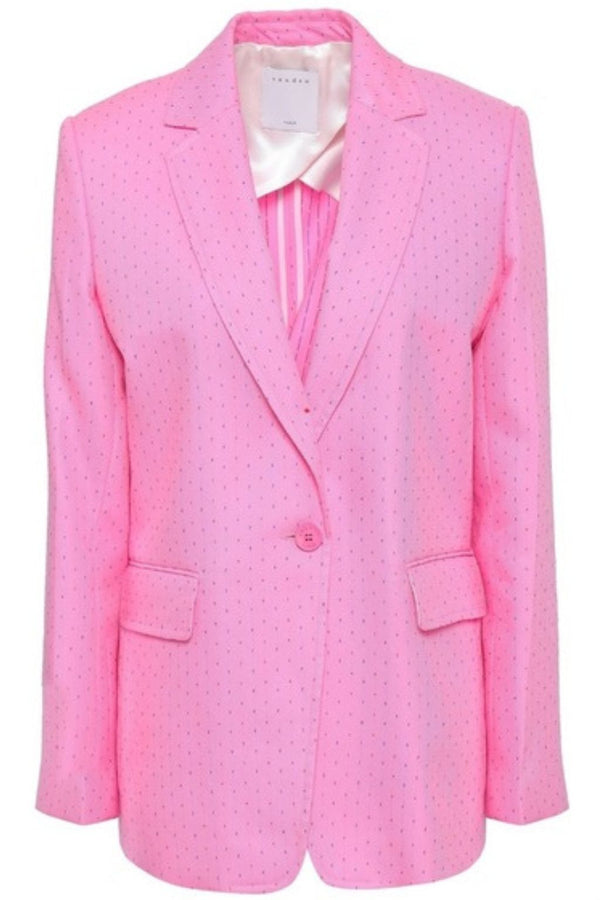 Pink tailored suit blazer with dotted lines