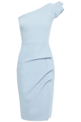 Blue one-shoulder scuba midi dress - Item for sale