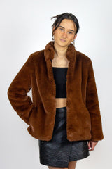 Faux Fur Chesnut Brown Coat