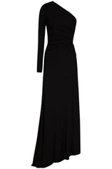 Black one-shoulder jersey gown with cut-out - Item for sale