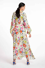 Maxi-dress with flower print