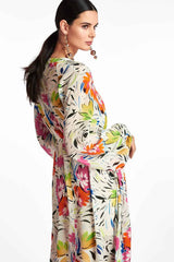 Maxi-dress with flower print