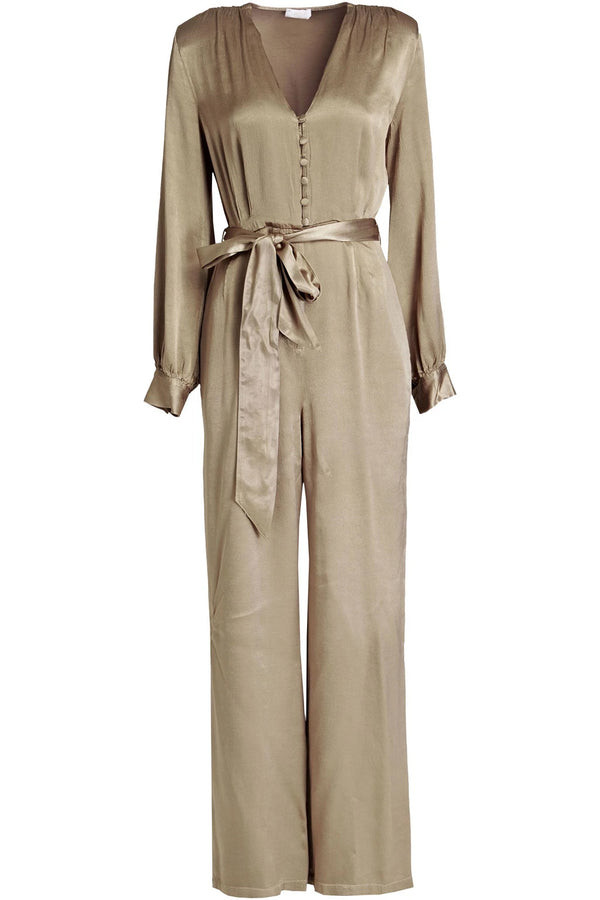 Darker beige belted jumpsuit - Item for sale