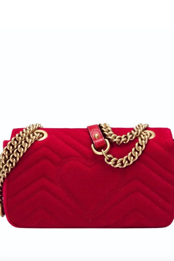 Red velvet Marmont Gucci bag – CIRCLE CLOSET
