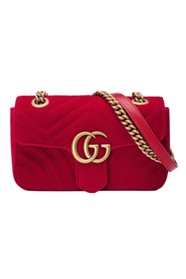 Red velvet Marmont Gucci bag