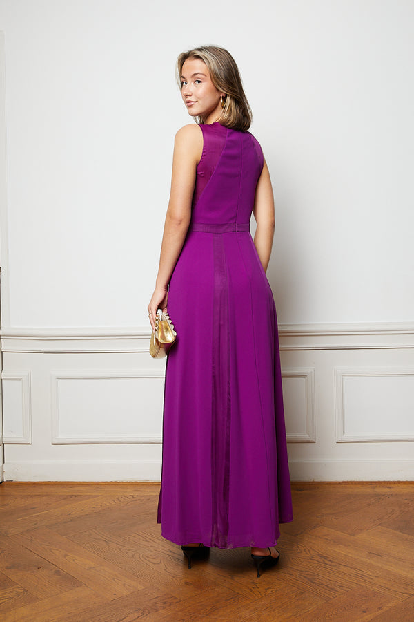 Purple sleeveless maxi dress