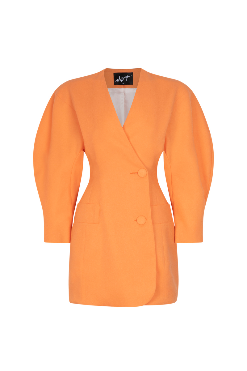 Orange wool crepe mini blazer dress - Item for sale