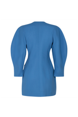 Blue wool crepe mini blazer dress