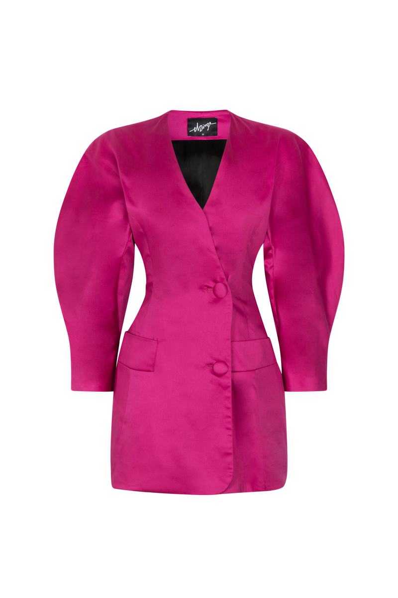 Pink cotton satin mini blazer dress - Item for sale
