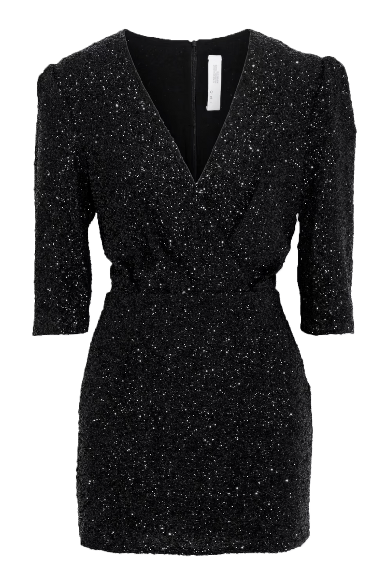 Black Sequin Wrap Mini Dress - Item for sale