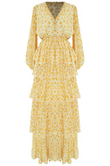 Yellow floral maxi dress
