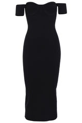 Black ribbed-knit midi dress - Item for sale