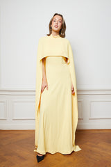 Yellow maxi cape dress
