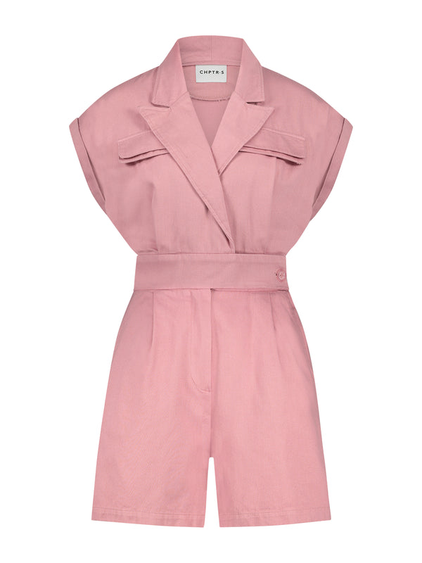 Pink waisted jumpsuit
