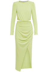 Lime green cutout jersey midi dress - Item for sale