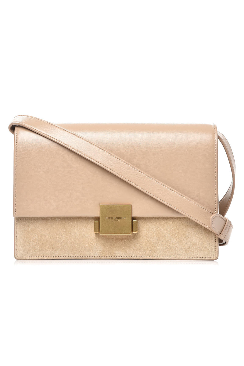 Nude Suède and Leather Crossbody Bag