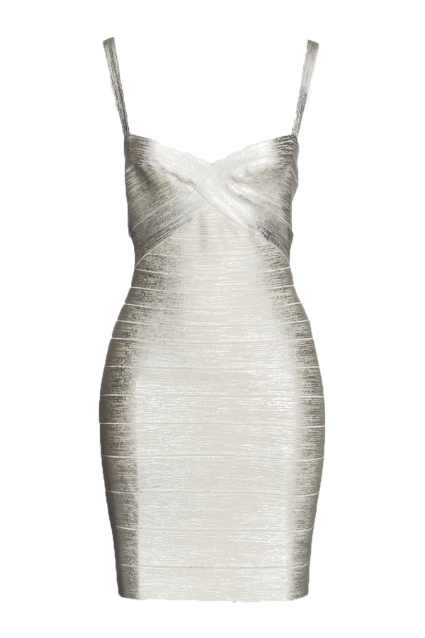 Silver metallic mini dress - Item for sale