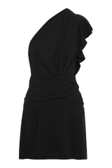 Black one-shoulder ruffled mini dress - Item for sale