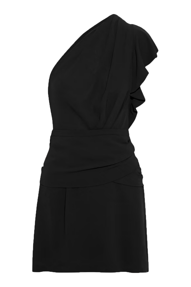 Black one-shoulder ruffled mini dress - Item for sale