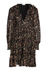 Black gathered metallic mini dress - Item for sale